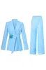 Blue Peak Lapel 2 Piece Women's Suits with Belt sold by Zapaka