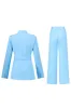 Blue Peak Lapel 2 Piece Women's Suits with Belt sold by Zapaka