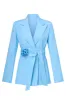 Blue Peak Lapel 2 Piece Women's Suits with Belt sold by Zapaka