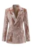 Sparkly Dusty Rose Velvet Notched Lapel Sequins 2 Pieces Suits sold by Zapaka