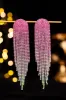 Red Heart Trendy Full Diamond Tassel Earrings sold by Zapaka