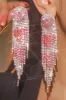 Red Heart Trendy Full Diamond Tassel Earrings sold by Zapaka