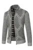 Men's Grey Stand Collar Zipper Loose Coat Top sold by Zapaka