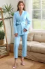 Blue 2 Piece Peak Lapel Women's Suits with Belt sold by Zapaka