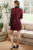 Sparkly Burgundy Bodycon Sequin Maxi Women's Blazer sold by Zapaka