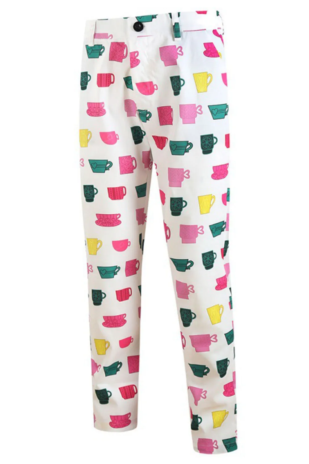 White Colorful Mug Christmas Print Men's Party Suits sold by Zapaka product image thumbnail 5