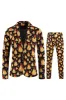 Orange Fitted Christmas 3-Piece Men's Party Suit sold by Zapaka