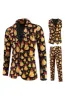 Orange Fitted Christmas 3-Piece Men's Party Suit sold by Zapaka