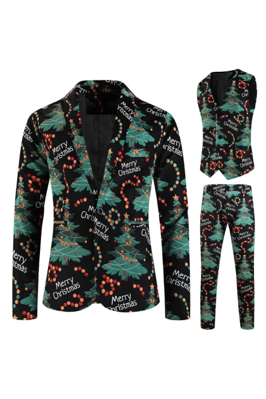Dark Green 3-Piece Men's Suit for Christmas Party sold by Zapaka