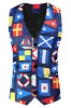 Blue Printed Notched Lapel Men's Party Suits sold by Zapaka