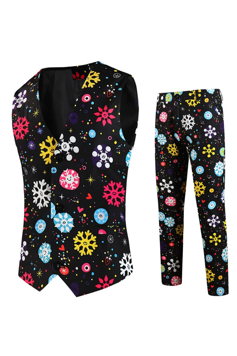 Black Snowflake 3 Piece Men's Christmas Suit sold by Zapaka product image thumbnail 4