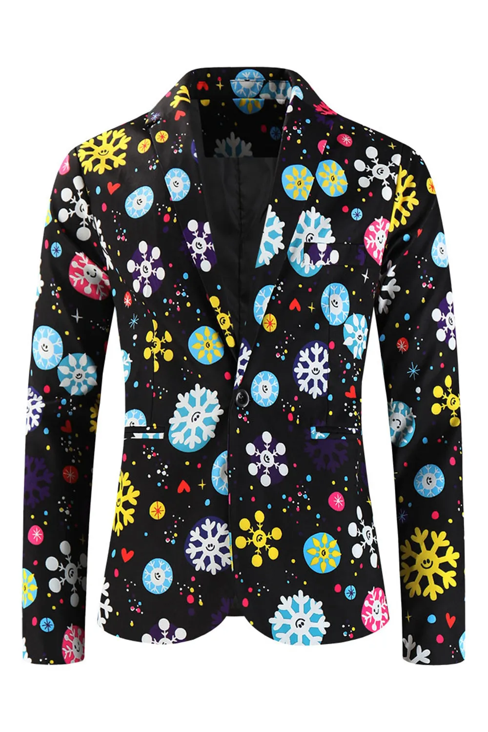 Black Snowflake 3 Piece Men's Christmas Suit sold by Zapaka product image thumbnail 3