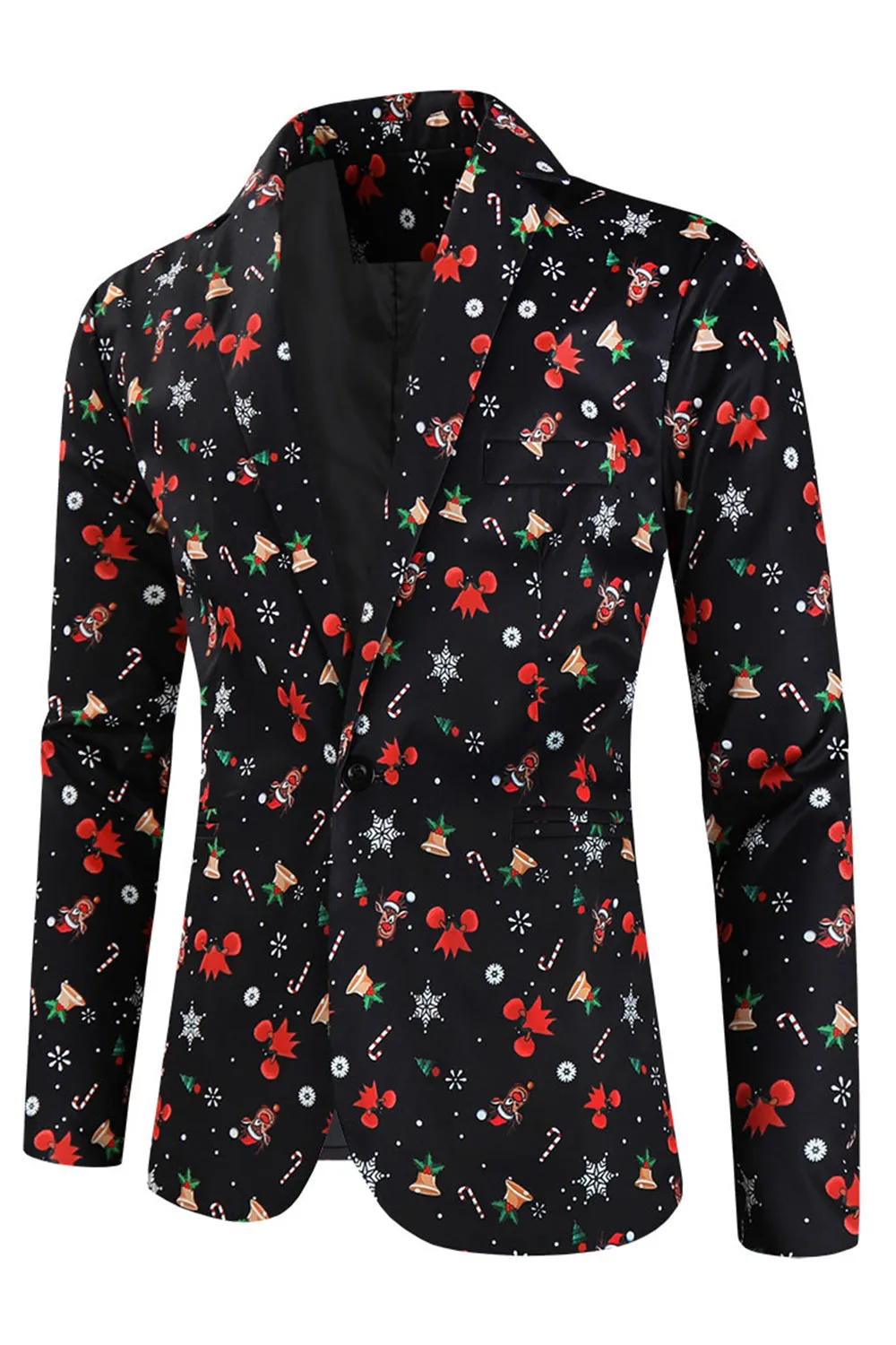 Black Christmas Printed 3 Pieces Notched Lapel Men's Festival Suits sold by Zapaka product image thumbnail 4