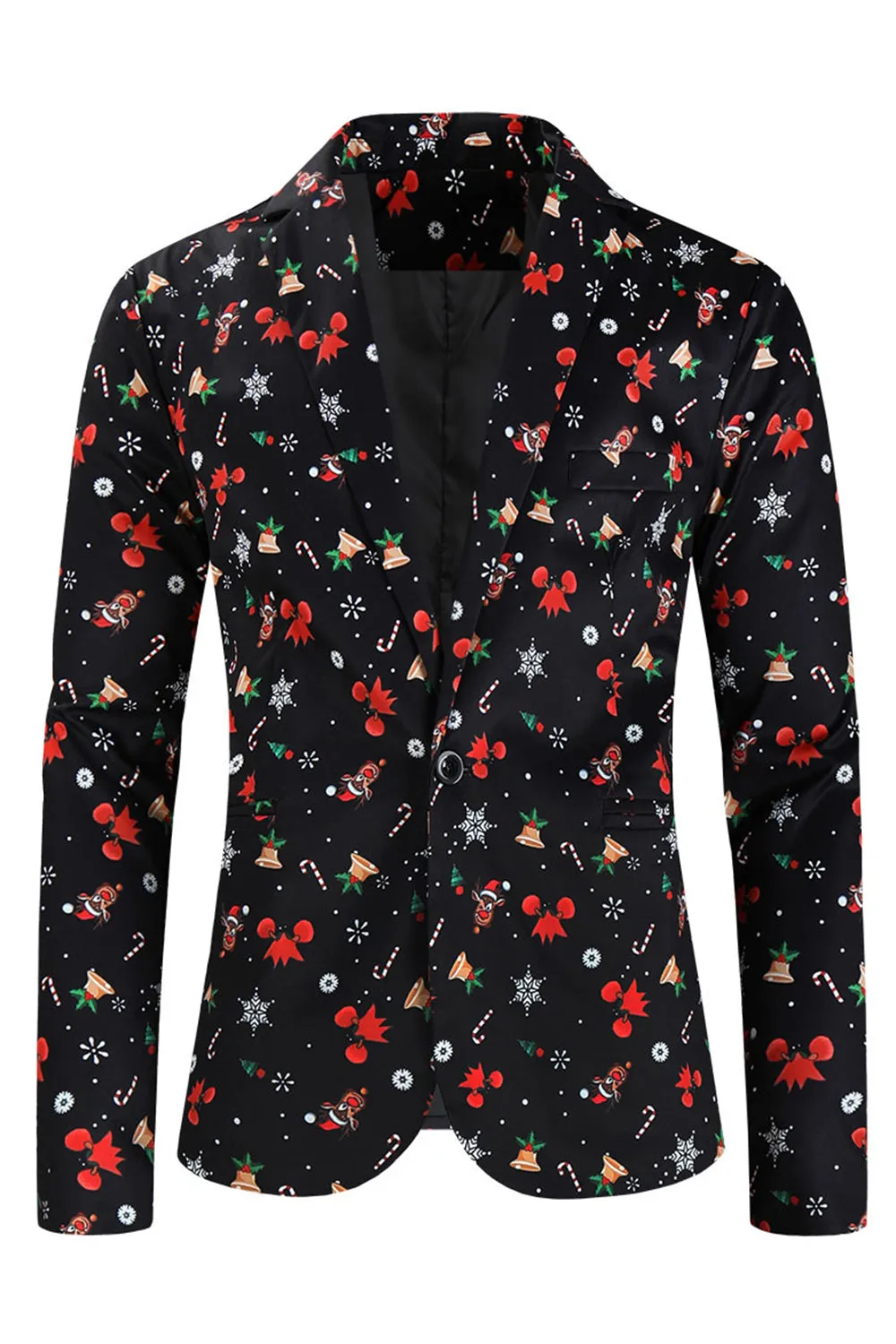 Black Christmas Printed 3 Pieces Notched Lapel Men's Festival Suits sold by Zapaka product image thumbnail 3