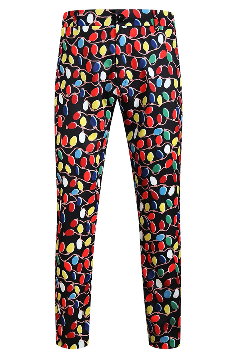 Black Notched Lapel Colorful Printed Christmas 3 Pieces Men's Suits sold by Zapaka product image thumbnail 4