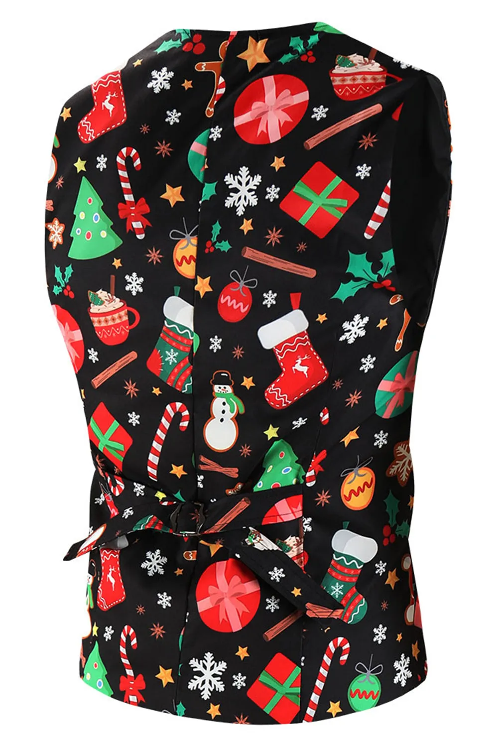Black Christmas Printed Notched Lapel 3 Pieces Men's Suits sold by Zapaka product image thumbnail 5