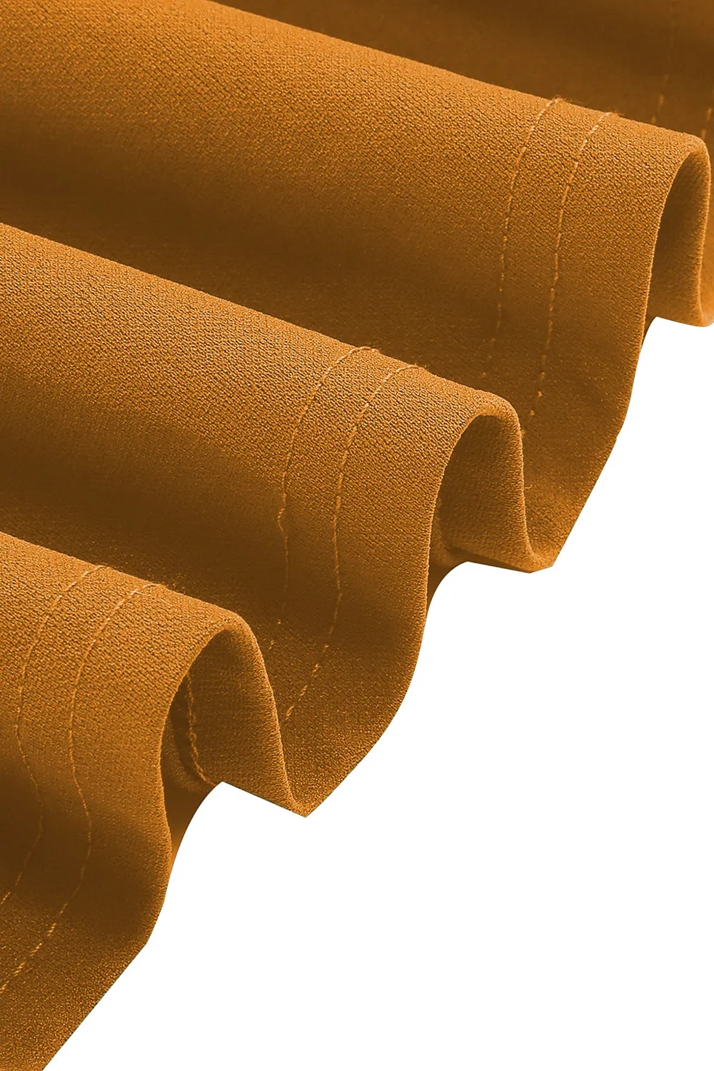 Yellow Round Neck Short Sleeves A-Line Midi 1950s Dress with Belt sold by Zapaka product image thumbnail 5