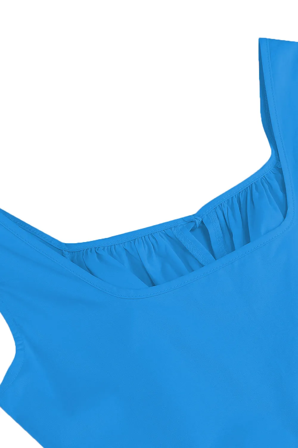 Burgundy Square Neck A-Line Midi 1950s Dress sold by Zapaka product image thumbnail 3