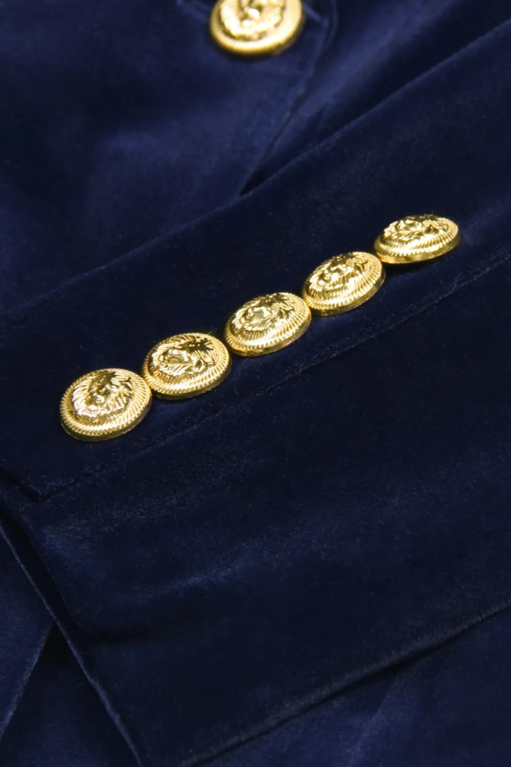 Navy Double Breasted Fitted 2 Piece Women's Suit sold by Zapaka product image thumbnail 5