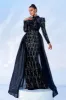 Gorgeous Black Mermaid Long Sleeves Beaded Prom Dress sold by Zapaka