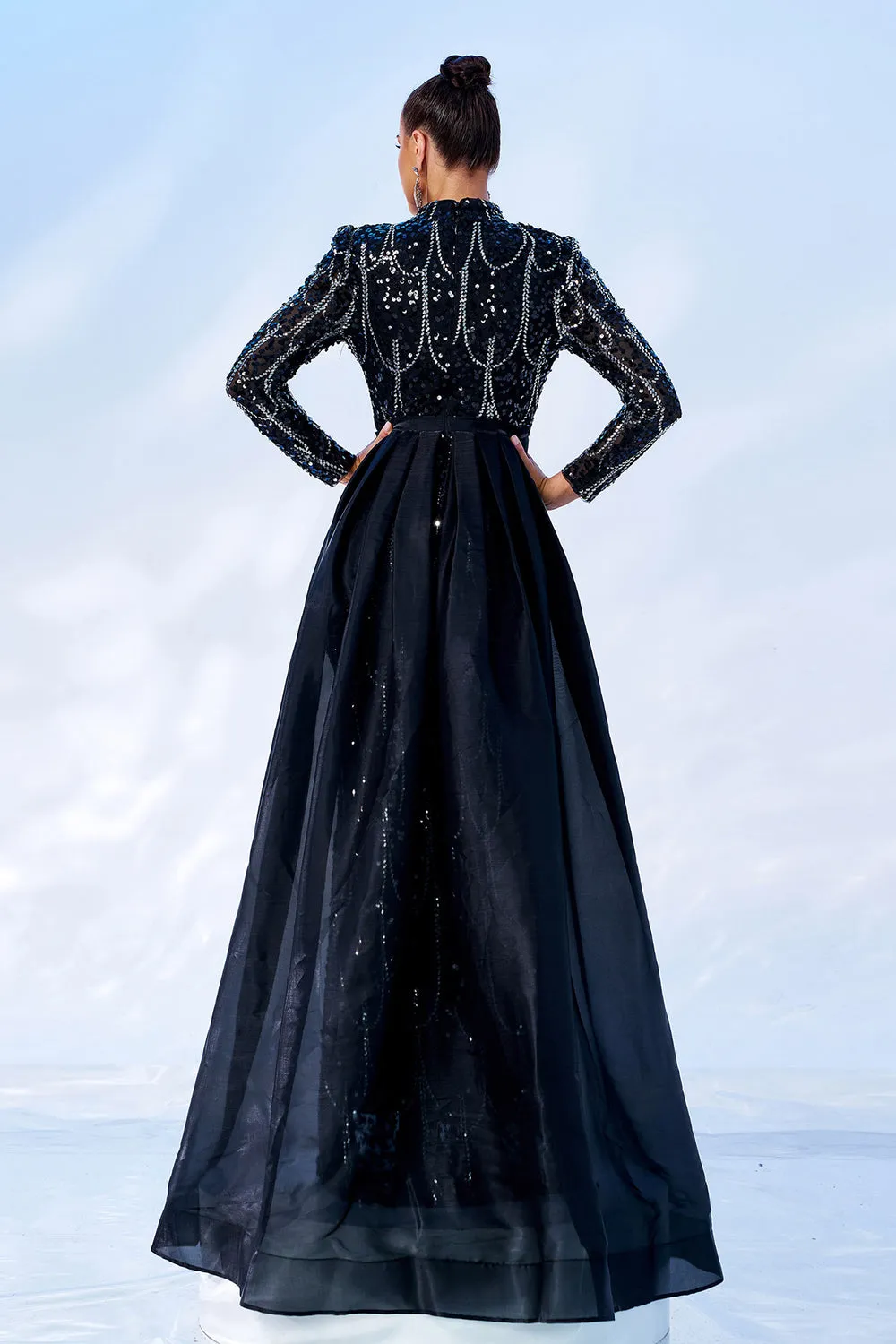 Gorgeous Black Mermaid Long Sleeves Beaded Prom Dress sold by Zapaka product image thumbnail 2
