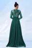Green Sequins Printed Formal Dress with Long Sleeves sold by Zapaka