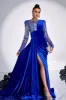 Royal Blue Beaded Mermaid Velvet Prom Dress sold by Zapaka