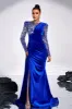 Royal Blue Beaded Mermaid Velvet Prom Dress sold by Zapaka
