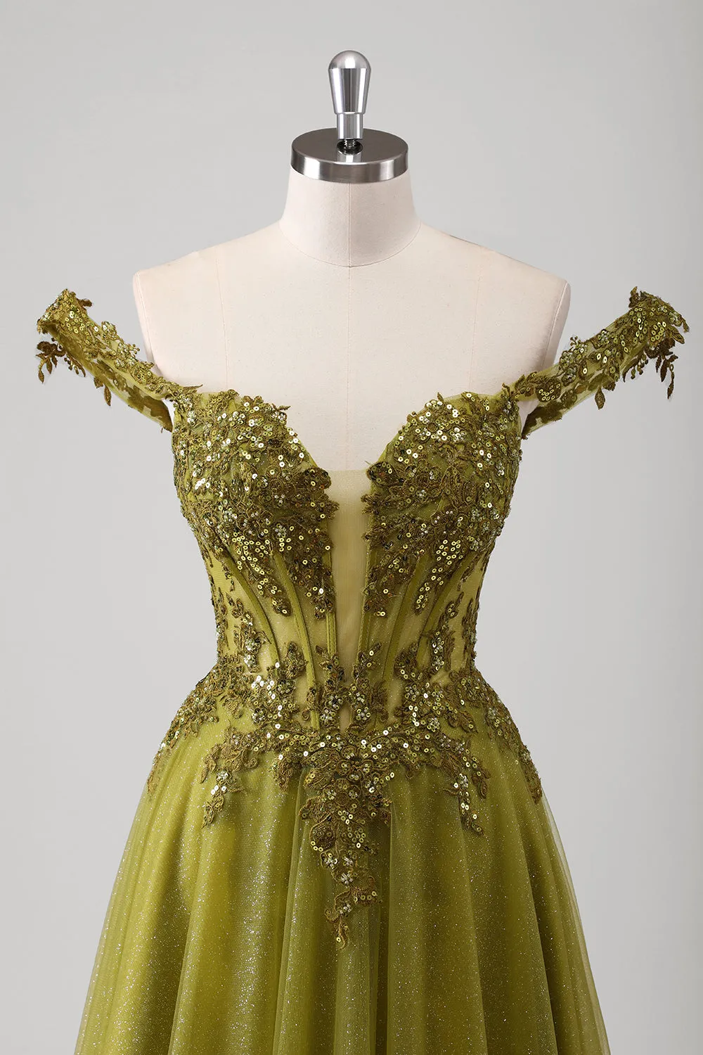 Olive A Line Off The Shoulder Corset Long Prom Dress sold by Zapaka product image thumbnail 4