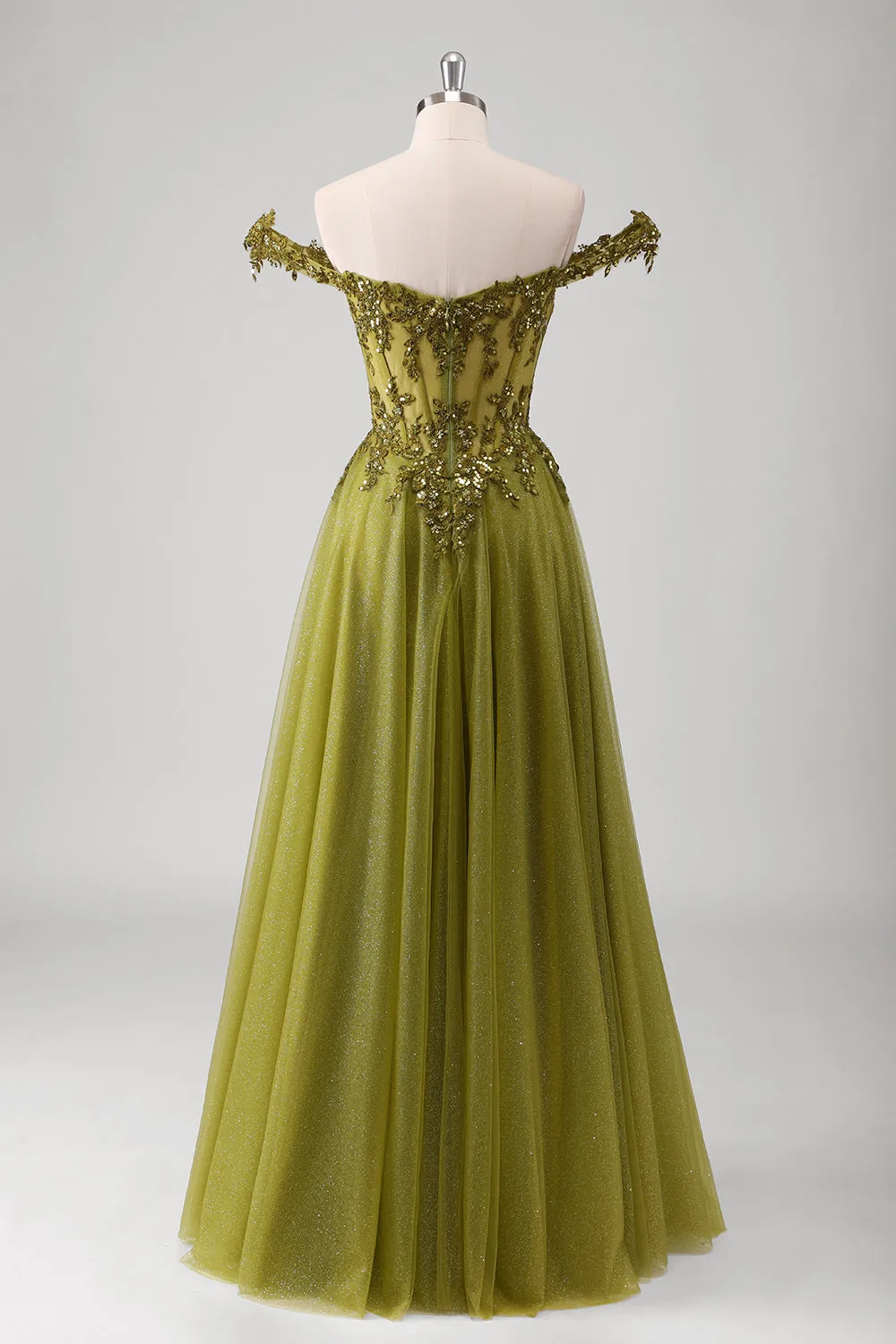 Olive A Line Off The Shoulder Corset Long Prom Dress sold by Zapaka product image thumbnail 2