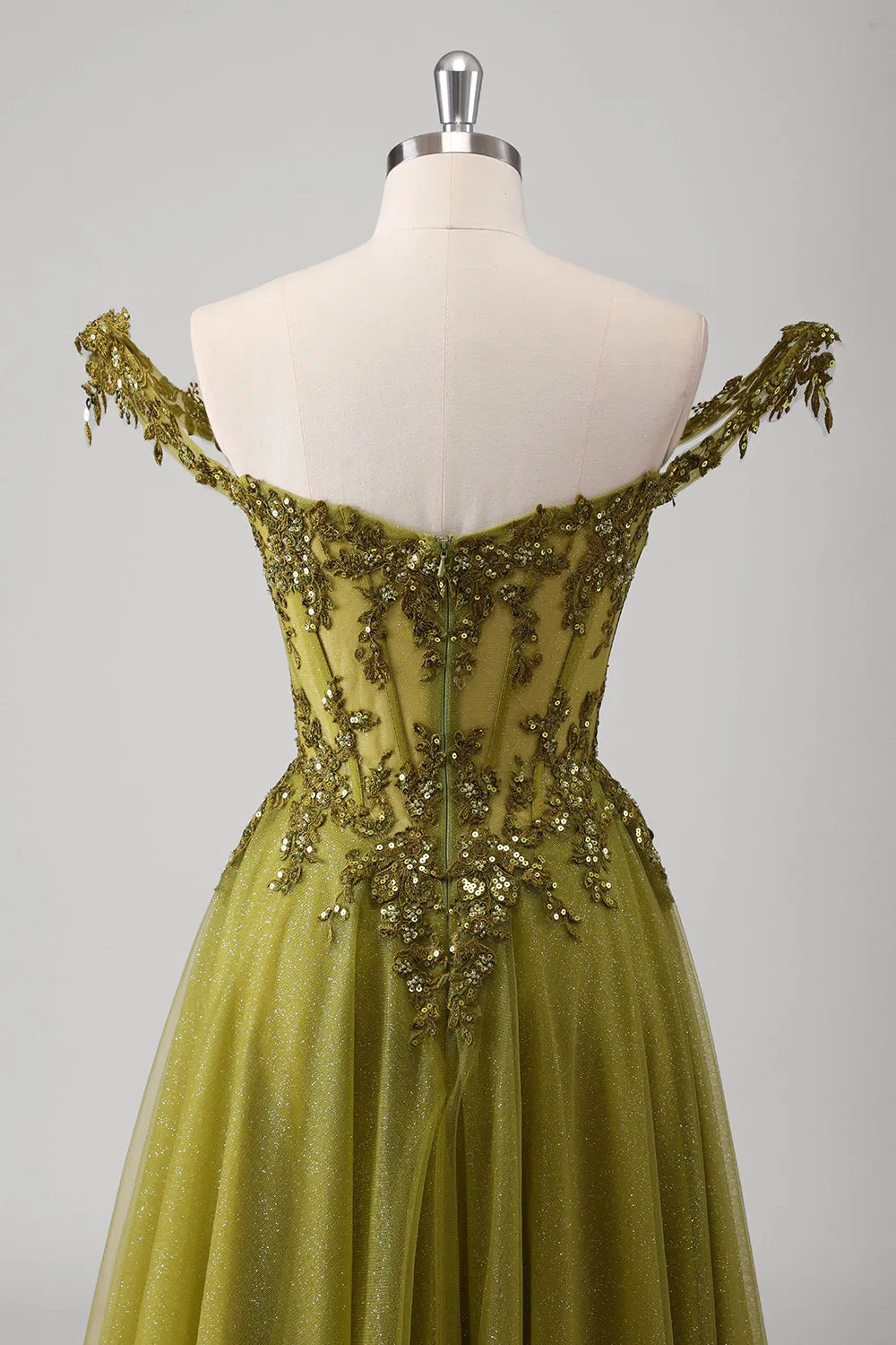 Olive A Line Off The Shoulder Corset Long Prom Dress sold by Zapaka product image thumbnail 5