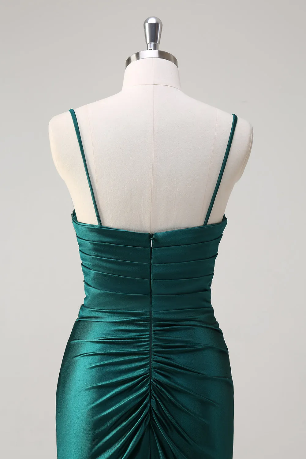 Sparkly Dark Green Mermaid Spaghetti Straps Prom Dress sold by Zapaka product image thumbnail 5
