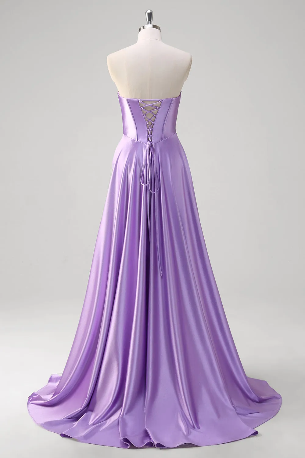 Purple A Line Sweetheart Corset Long Prom Dress sold by Zapaka product image thumbnail 2