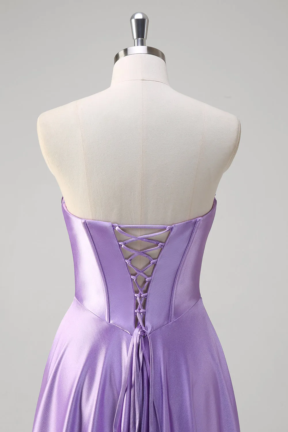 Purple A Line Sweetheart Corset Long Prom Dress sold by Zapaka product image thumbnail 5