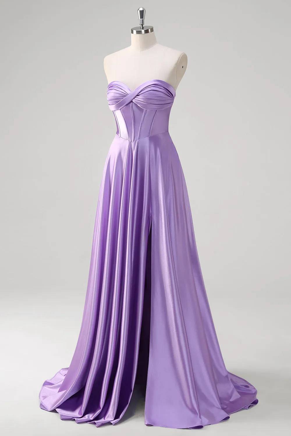 Purple A Line Sweetheart Corset Long Prom Dress sold by Zapaka product image thumbnail 3