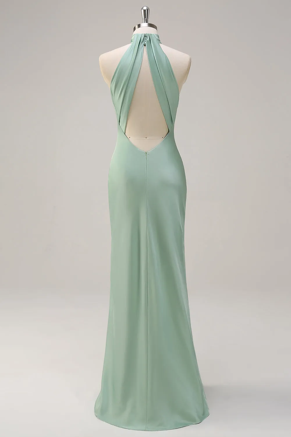 Agave Mermaid Halter Open Back Long Bridesmaid Dress sold by Zapaka product image thumbnail 2