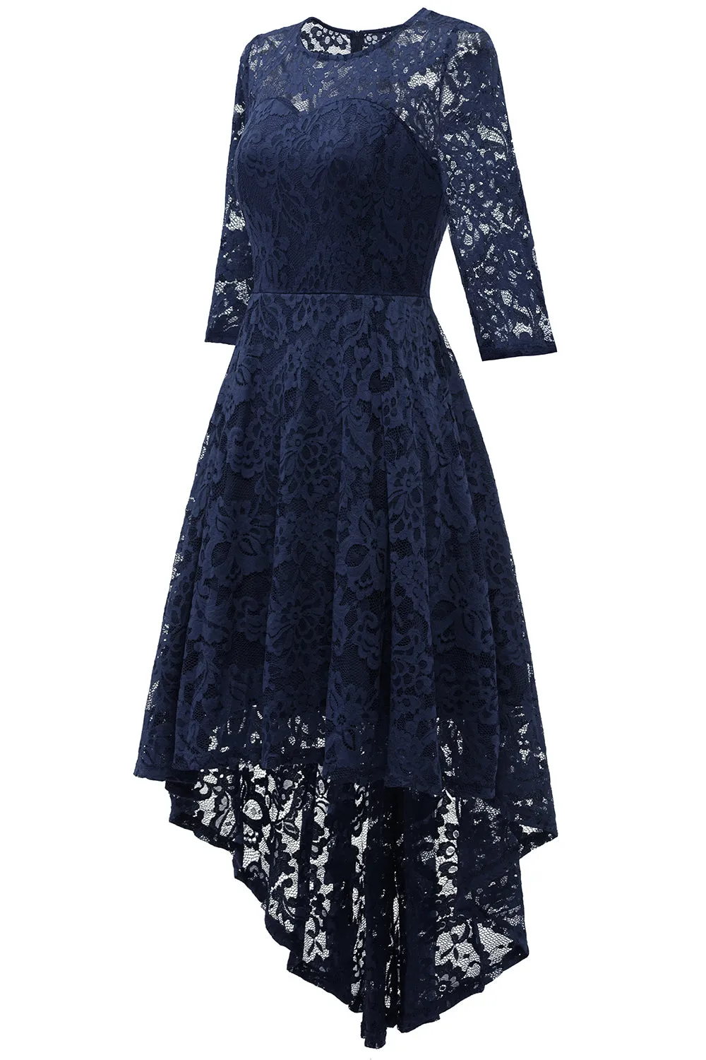 Navy High Low Lace Dress sold by Zapaka product image thumbnail 3