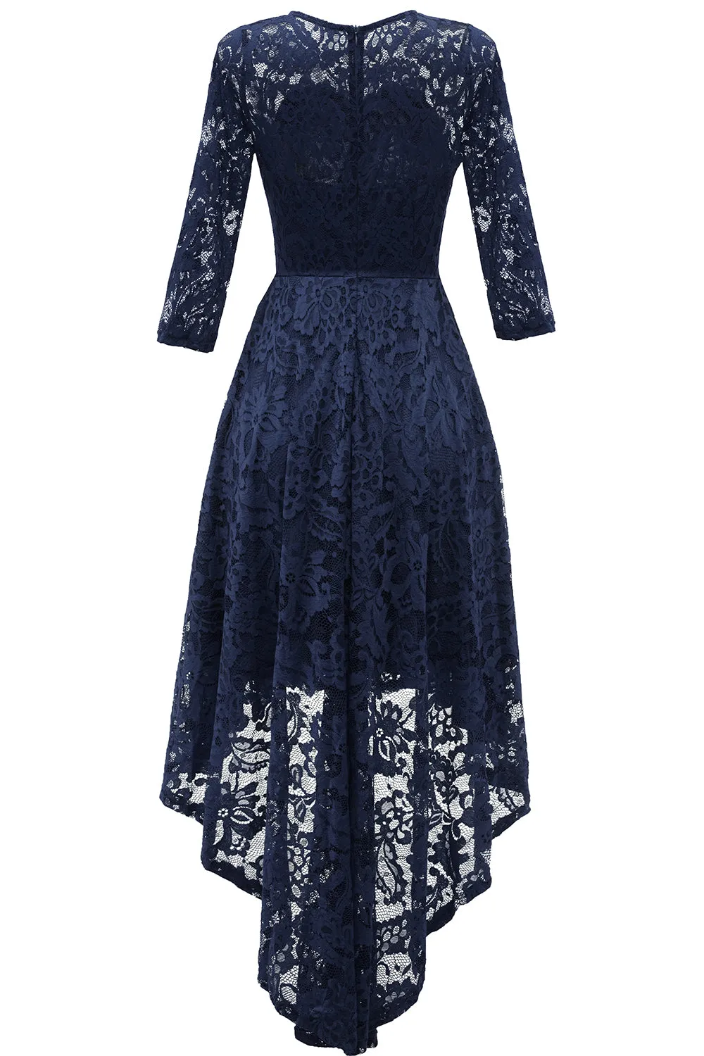 Navy High Low Lace Dress sold by Zapaka product image thumbnail 2