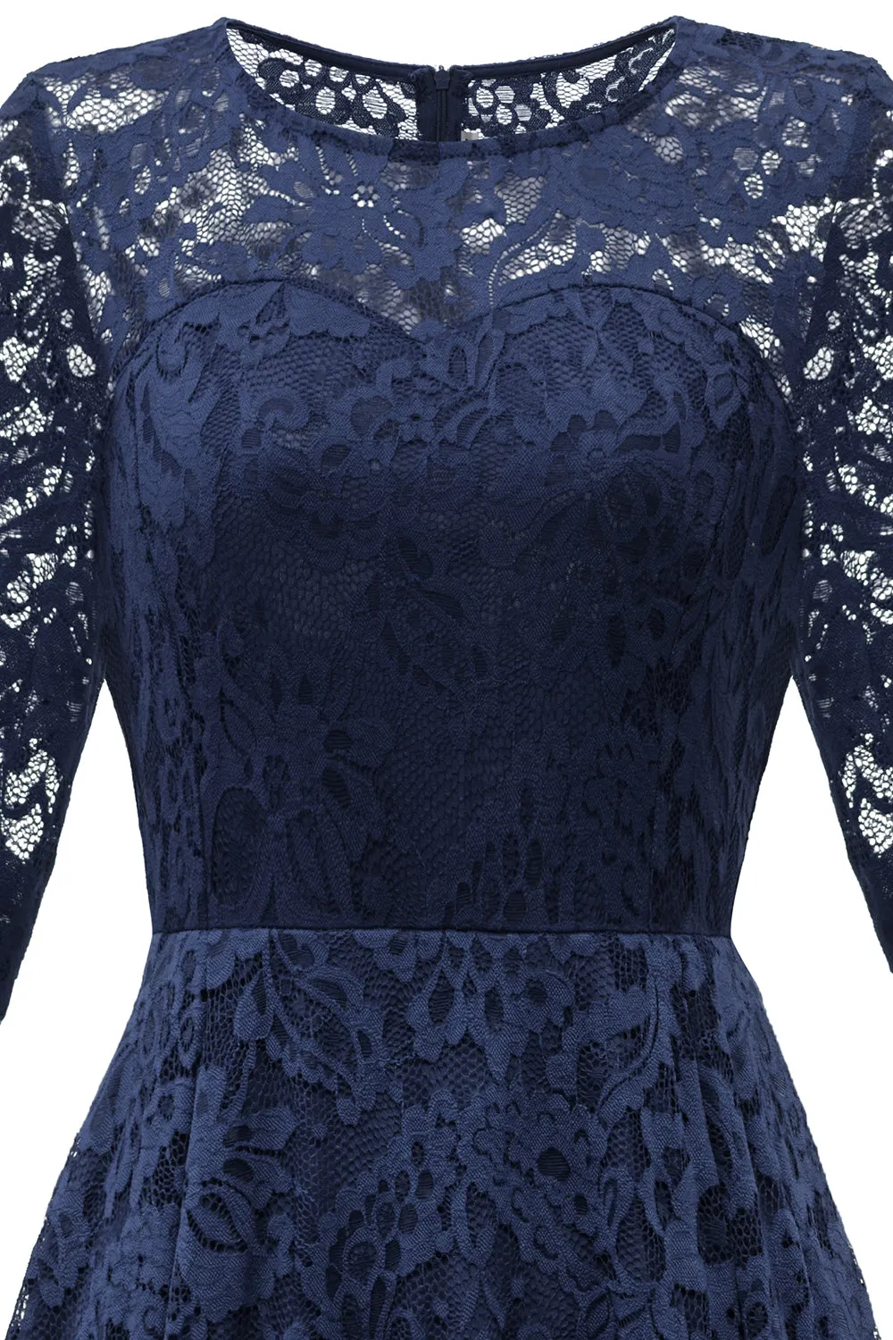 Navy High Low Lace Dress sold by Zapaka product image thumbnail 4