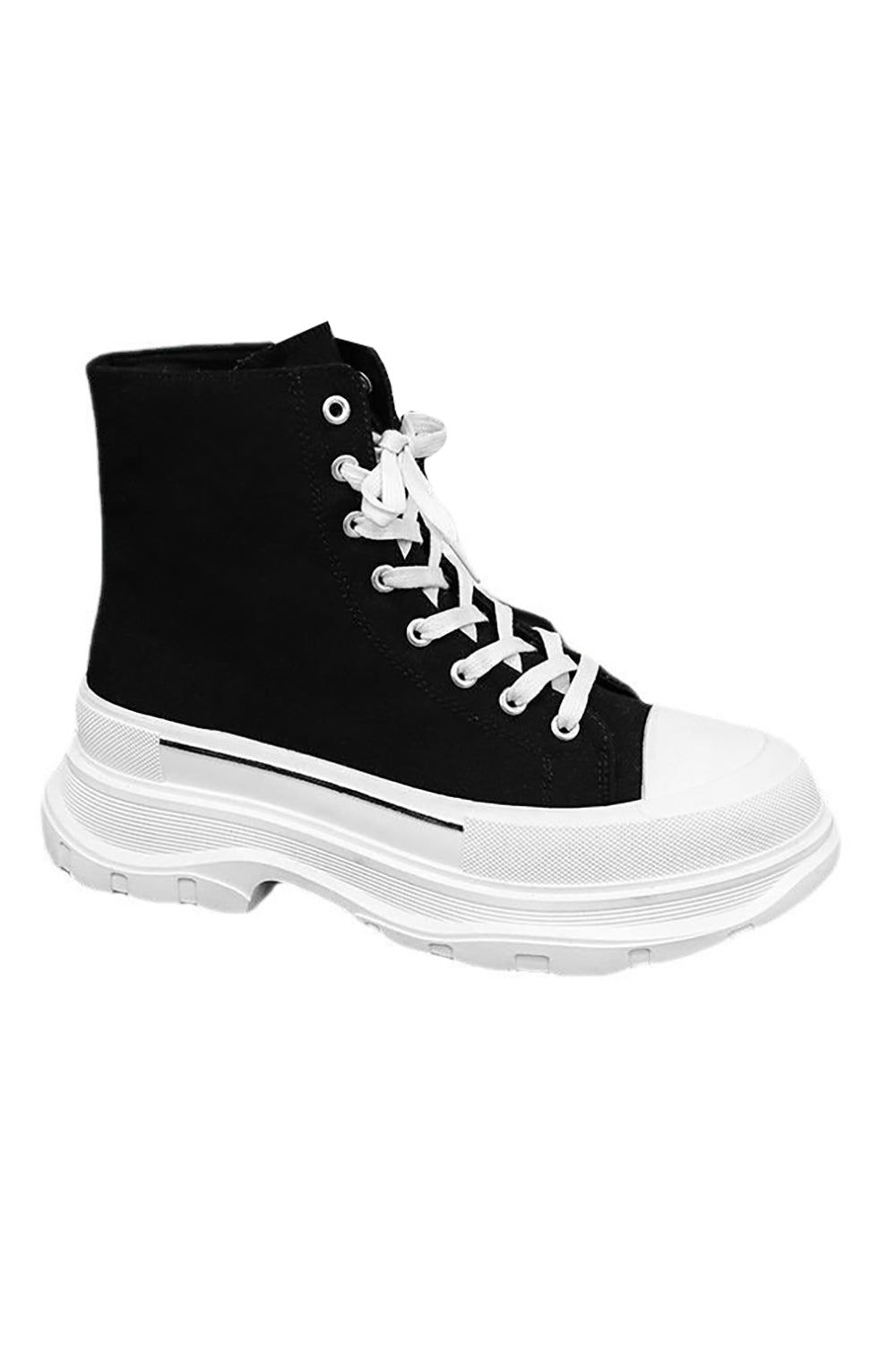 Men's Black High Top Platform Walking Canvas Sneakers sold by Zapaka product image thumbnail 3