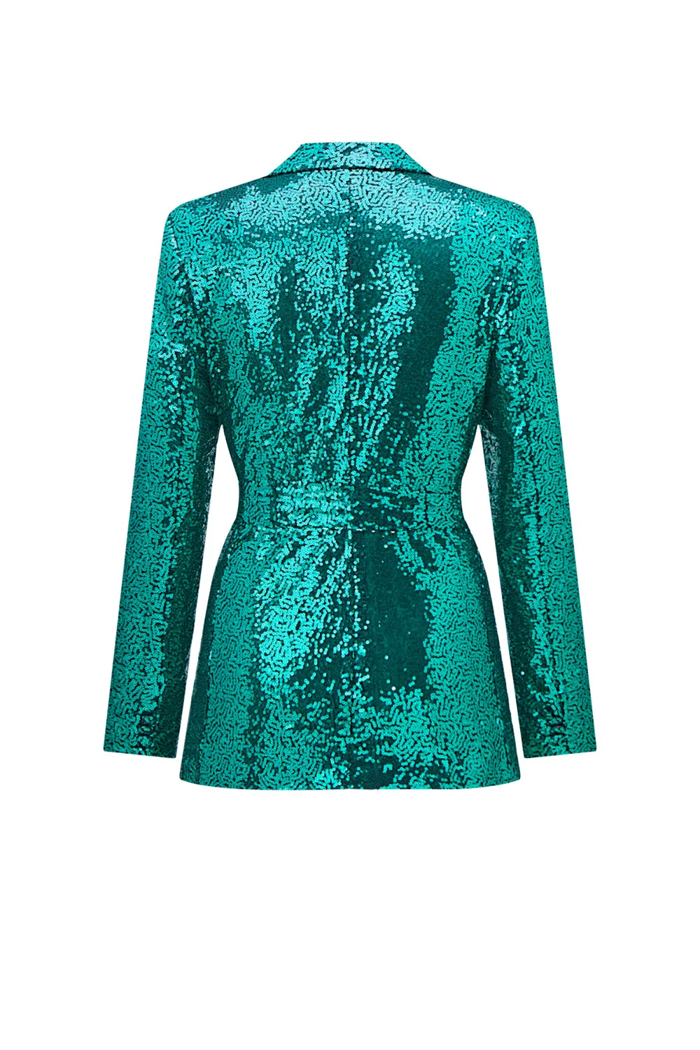 Glitter Green Sequins Notched Lapel Women Suits with Belt sold by Zapaka product image thumbnail 5