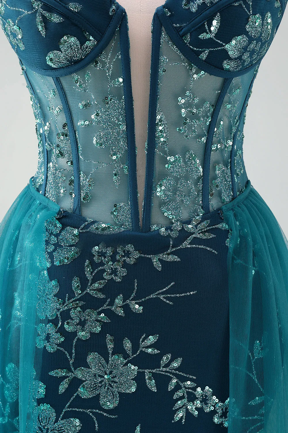 Dark Green Corset Strapless Detachable Homecoming Dress sold by Zapaka product image thumbnail 4