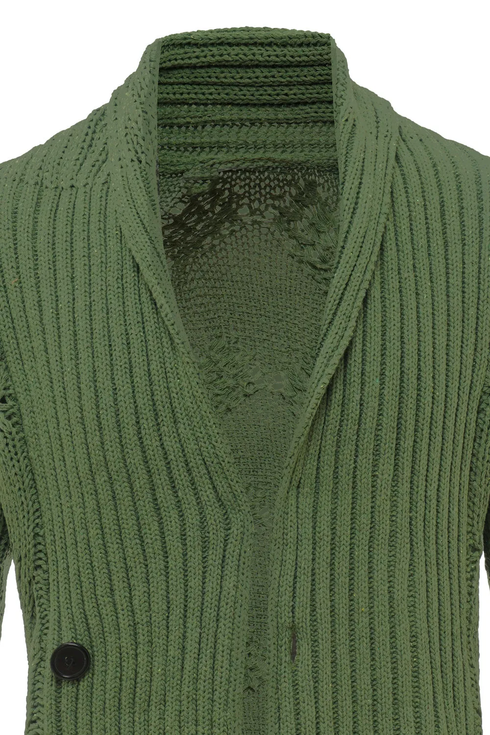 Green Shawl Collar Long Sleeves Men's Cardigan Sweater sold by Zapaka product image thumbnail 4