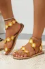 Yellow Flower Boho Flat Sandals sold by Zapaka