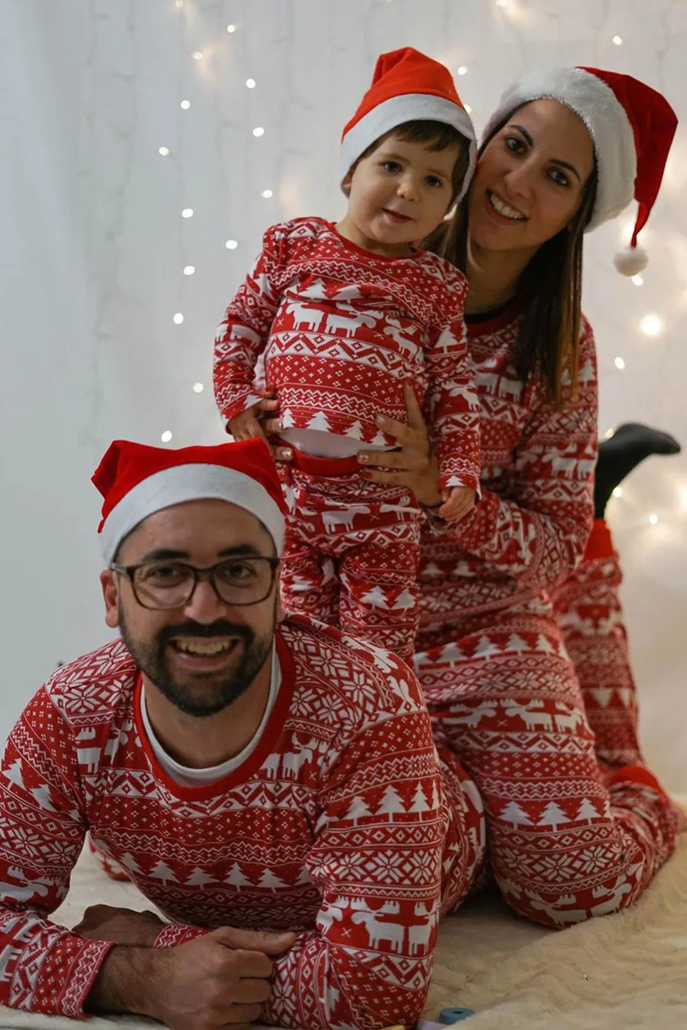 Red Christmas Pattern Printed Family Matching Pajama Sets sold by Zapaka product image thumbnail 5