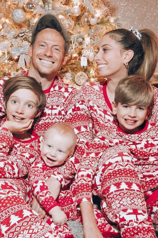 Red Christmas Pattern Printed Family Matching Pajama Sets sold by Zapaka