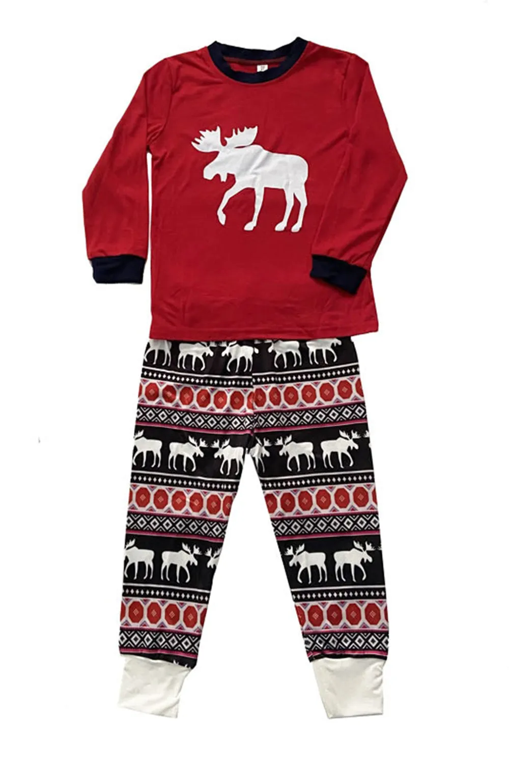 Red Family Pajama Reindeer Long Sleeve Christmas Pajama Set sold by Zapaka product image thumbnail 3