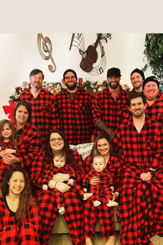 Red and Black Plaid Long Sleeves Family Matching Pajama Sets sold by Zapaka