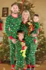 Dark Green Colorful Lights Printed Christmas One Piece Family Pajama sold by Zapaka