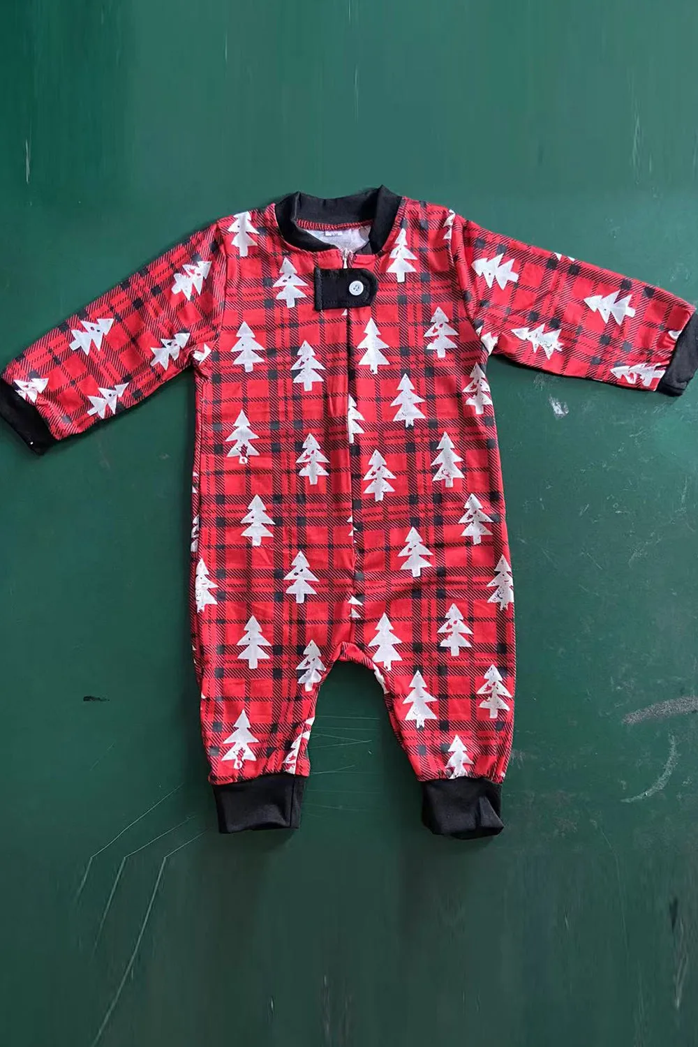 Loose Christmas Soft Pajamas Red Plaid Christmas Tree Printed Warm Fashion Pajama Set sold by Zapaka product image thumbnail 3